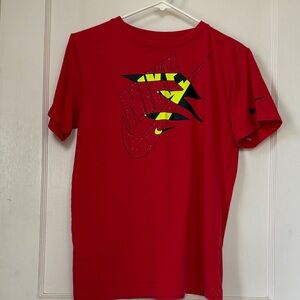 Nike Red and Yellow Graphic Tee
